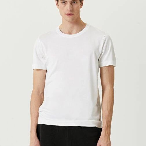 ERKEK  Tişört Basic Bisiklet Yaka Regular Kısa kol T-Shirt - Beyaz